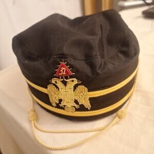 Masonic 32nd Degree Vintage Double Eagle Scottish Rite Hat Cap antique Size 7